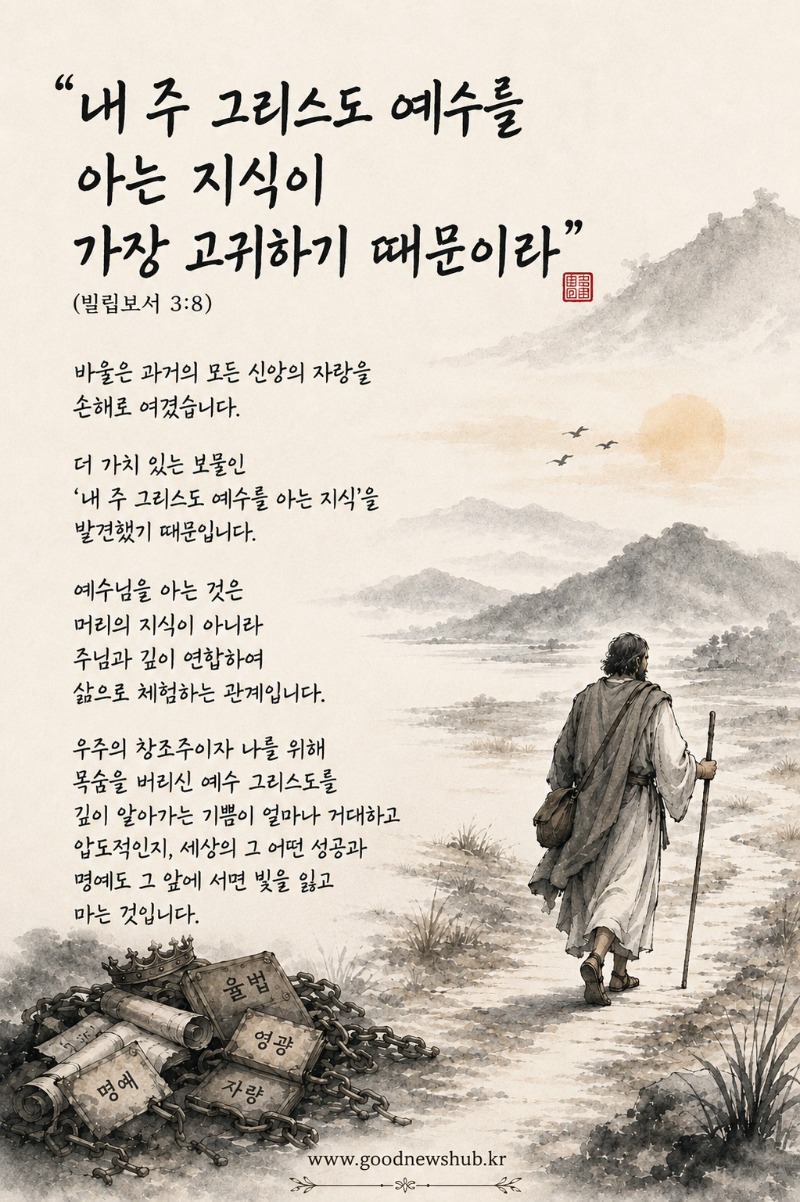 내 주 그리스도 예수를 아는 지식이 가장 고귀하기 때문이라!