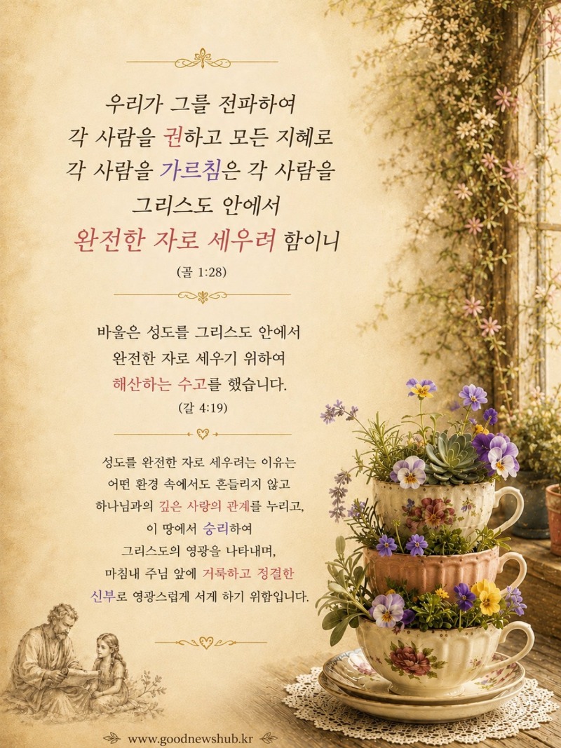 완전한 자로 세우려는 이유!